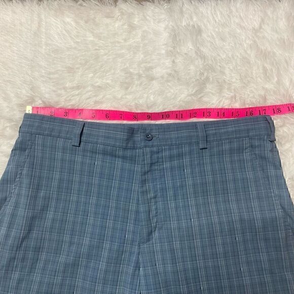 Nike Golf Shorts Mens 34 Blue Plaid Dri Fit Performance Tech Stretch Core - Picture 6 of 13